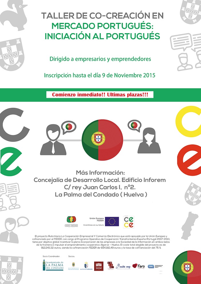 Llamada a apuntarse al taller de cocreacion en emprendimiento en Portugués