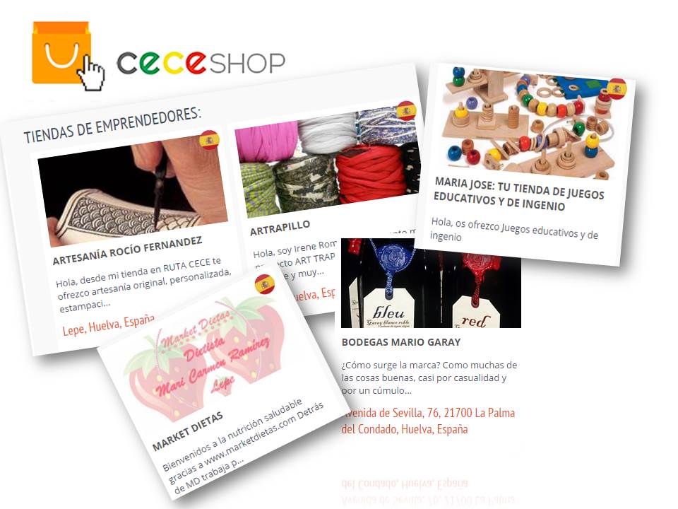 Superado el medio centenar de altas de tiendas de emprendedores en CECESHOP, nuestra tienda on line de Ruta CECE